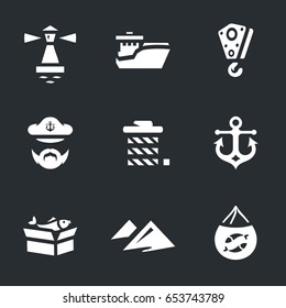 Vector Set of Sea Port Icons.