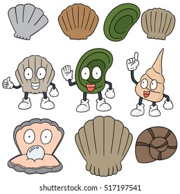 vector set of sea shell