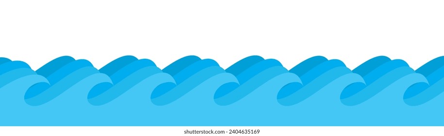 vector set of sea waves