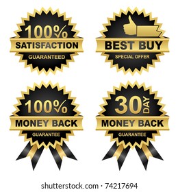 Vector Set of Seals - Eps8.  Vector Money Back -Satisfaction - Best Buy...