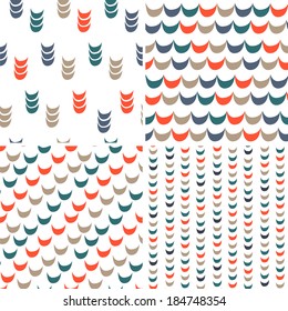 Vector set of  seamless abstract hand-drawn pattern. Vector illustration. Seamless texture. Paper textured background.