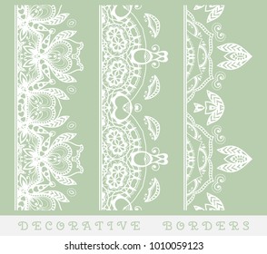 Vector Set Seamless Border Vintage Motif Stock Vector (Royalty Free ...