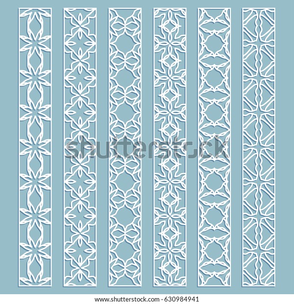 Vector set of seamless borders,\
line patterns. Isolated design elements for page decoration,\
headline, banners, wedding invitation cards. Fashion lace\
collection