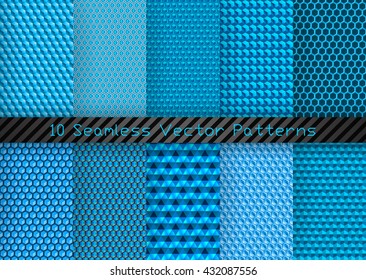 Vector set of seamless carbon textures. 