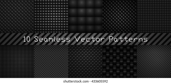 Vector set of seamless carbon textures.