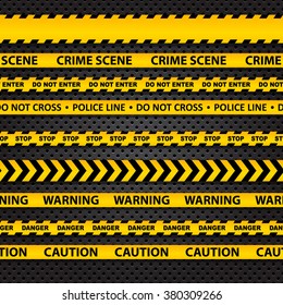 Vector Set Of Seamless Caution Tapes