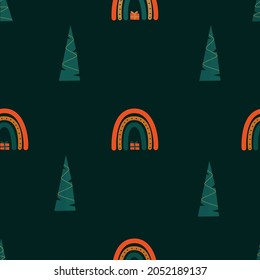 Vector set of seamless Christmas patterns and backgrounds.