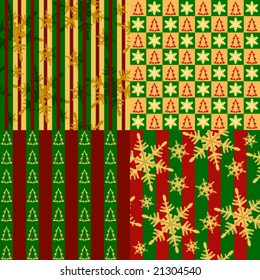 Vector set of seamless Christmas textures