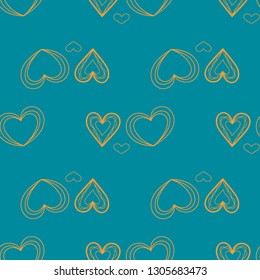 Vector set of seamless color hearts