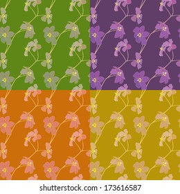 vector set of seamless floral patterns