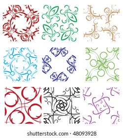 vector set of seamless floral patterns