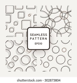 Vector set of seamless geometric patterns