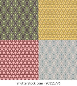 Vector set of seamless pattern geometrical ornament with triangle.