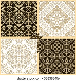 Vector set of seamless pattern. Luxury stylish textures. You can use seamless patterns as background, fabric print, surface texture, wrapping paper, web page backdrop, wallpaper and more