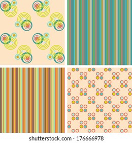 Vector set of seamless patterns for the fabric 