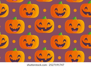 Vetor definir padrões sem emenda de abóbora para Halloween em estilo kawaii. Padrão de bombom bonito no estilo mangá.