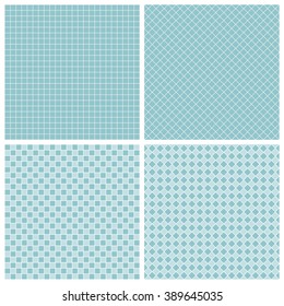 Vector set of seamless patterns.Grid design.