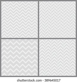 Vector set of seamless patterns.Zigzag design.