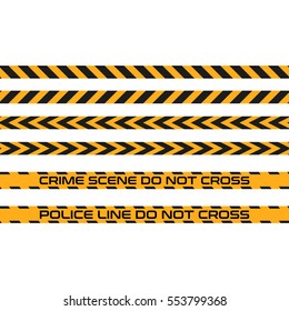 Vector set of seamless tapes, Police Line do not cross. For restriction and dangerous zones