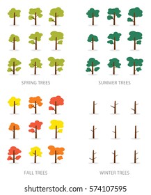 Vector set of seasonal trees