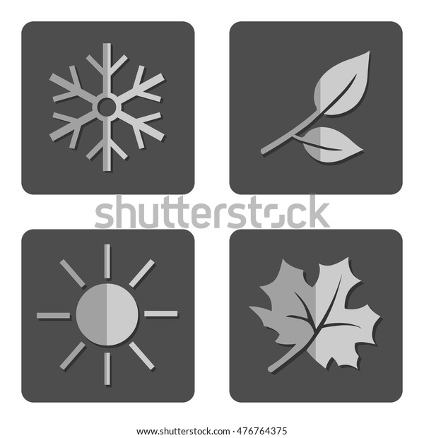 Vector Set Seasons Icons Winter Spring Stock Vector (Royalty Free ...