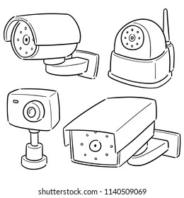 vector set of security camera