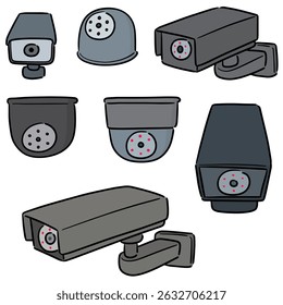 vector set of security camera