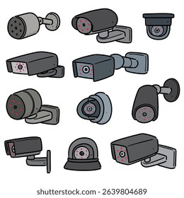 vector set of security camera
