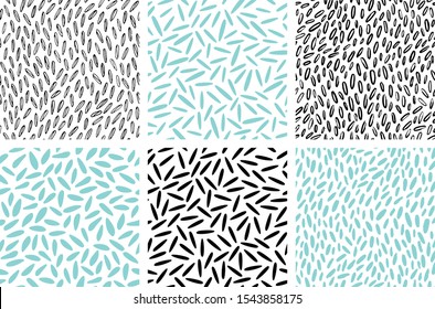 Vector set of seeds seamless pattern, rice texture