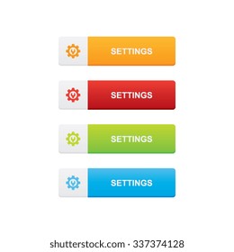 Vector Set of Settings Buttons
