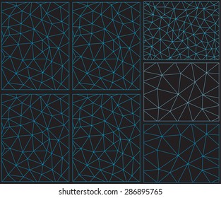 A vector set of seven polygon style outline backgrounds