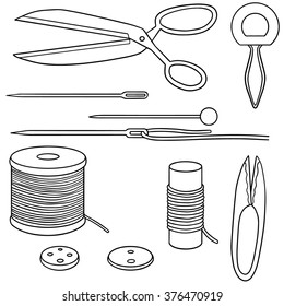 vector set of sewing accessories