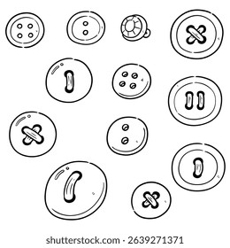 vector set of sewing button