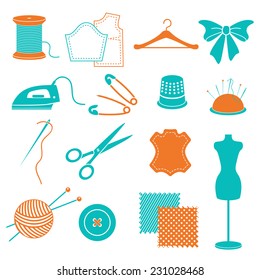 vector set of sewing equipment and stuff