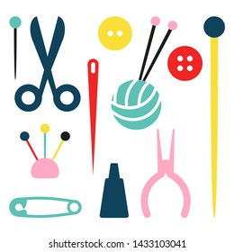 Vector Set Of  Sewing Icons.