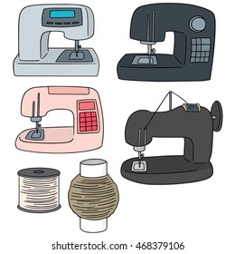 vector set of sewing machine