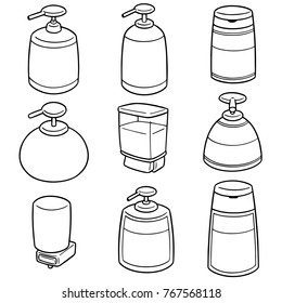 vector set of shampoo and liquid soap bottle