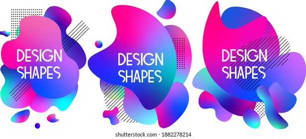 Vector Set Shapes Gradients Fluid Design Backgrounds Wallpaper Digital Web Colorful 2021