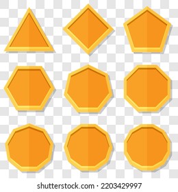 Image vectorielle ensemble de formes pour le message en couleur orange.