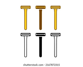 Vector set of shaving machines in doodle style on white background