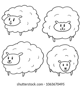 vector set of sheep