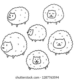 vector set of sheep