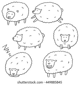 vector set of sheep
