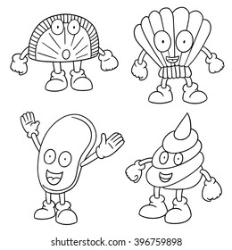 vector set of shell cartoon