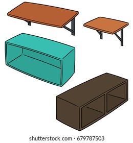 vector set of shelves
