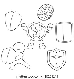 vector set of shield
