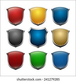 vector set shield icon
