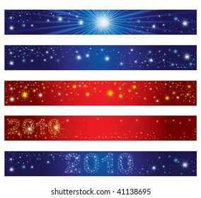 Vector set of shining Christmas banners with stars on the sky (from my "Christmas collection")