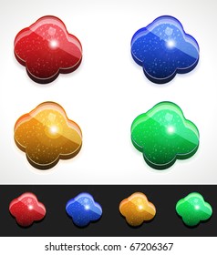 Vector set of shiny blots or buttons with copy space.