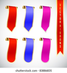 vector set of shiny ribbons